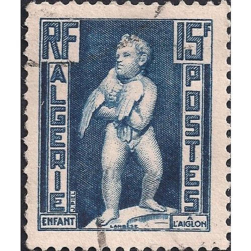 ALGERIA, Child with Eagle, blue 1952, 15F, #2