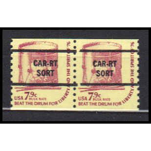 1615av 7.9c Drum Very Fine MNH Dry Gum Gap Pair PreCnx CA0172