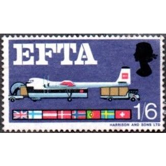 1967 European Free Trade Association. 1/6d Value. Air Freight. Fine Used,