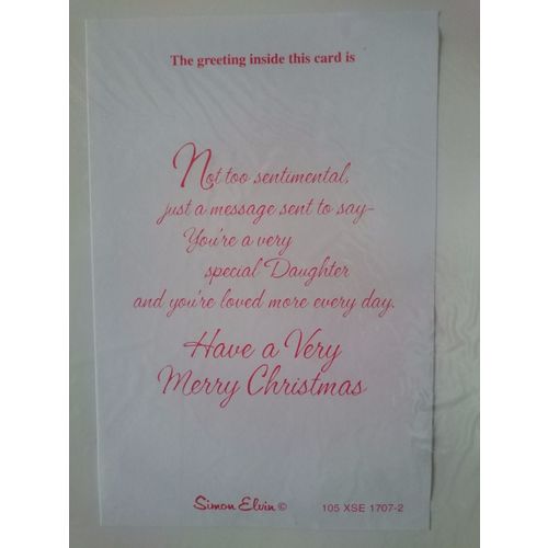 Large Christmas Cards Pack of 10 ( Daughter ) 2 designs with Tassel