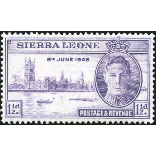 Sierra Leone KGVI 1946 Victory Peace 1½d Lilac Unmounted Mint NHM SG 201 stamp