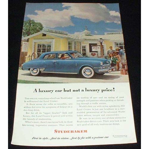 1948 Studebaker Land Cruiser Ad, Luxury Car!!