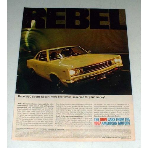 1967 American Motors Rebel 550 Sports Sedan Car Ad!