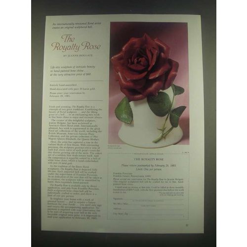 1985 Franklin Porcelain Ad - The Royalty Rose Bell