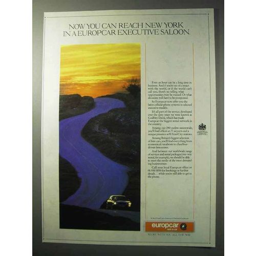 1986 Europcar Rent a Car Ad - You Can Reach New York