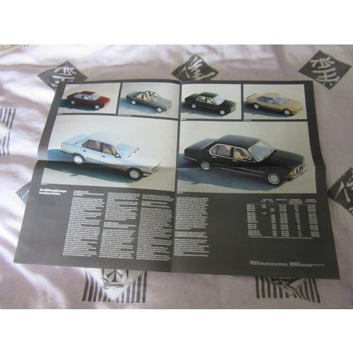 1985 BMW brochure all models A4 sized shut opens out to 59 x 42 cms