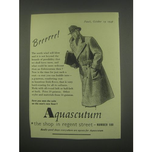 1949 Aquascutum Eiderscutum coat Ad - Brrrrrr!