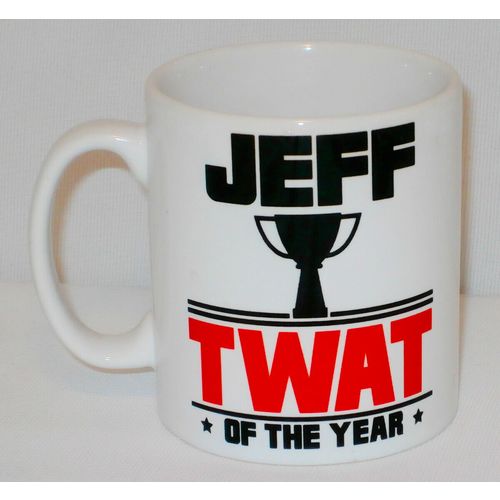 PERSONALISED Any Name Tw@t Of The Year Mug Rude Sweary Office Work Boss Gift Cup