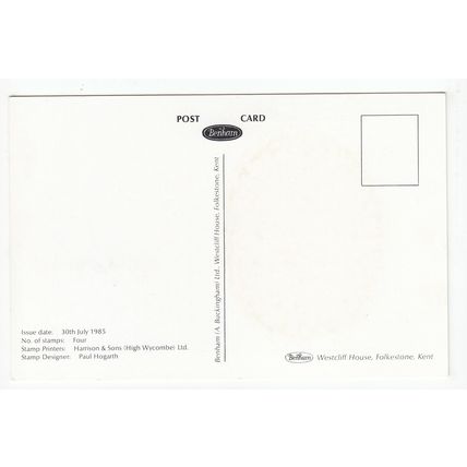 The Royal Mail 350 Years of Public Service 1985 Benham Silk Postcard BPC5d