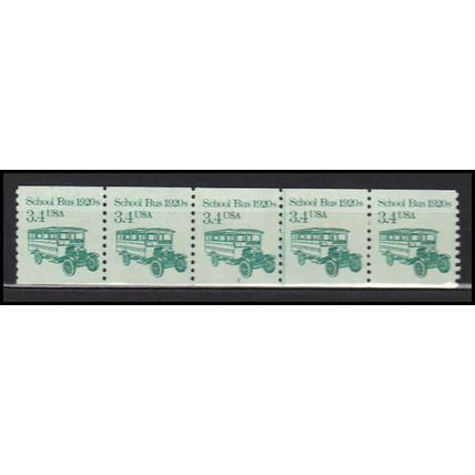2123 3.4c School Bus Fine MNH Dry Gum PNC 2/5 X0051