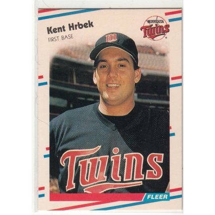 1988 Fleer Kent Hrbek baseball card #13– Twins