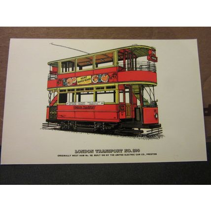 LONDON TRANSPORT no 290 reproduction card no 8 TRAMCYCLOPEDIA set tram =
