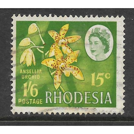 RHODSIA 1968 1/6d / 15c ANSELLIA ORCHID SG 410 FINE USED#