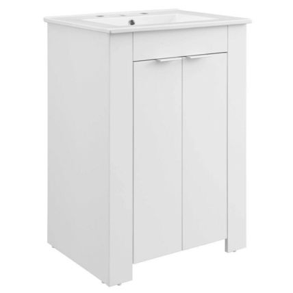 Modern Bathroom Vanity-White Sink Basin-Green, Gray, Blue or White Cabinet Base