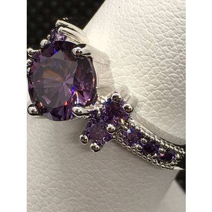 Ring Fashion Purple CZ #15 USA Seller