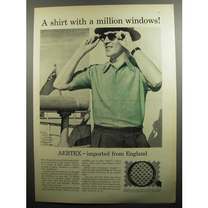 1951 Aertex Shirts Ad - A shirt with a million windows!