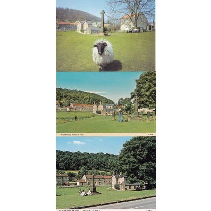 Hutton Le Hole War Memorial incl Protective Sheep 3x Postcard s