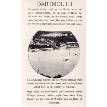 Dartmouth Henry IV Sir Walter Rayleigh History Photo Postcard