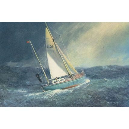 Lovely Lady Sailing Ship Disaster Sinking Postcard