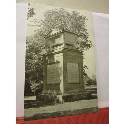 GRAY'S MONUMENT, STOKE POGES, BUCKINGHAMSHIRE unused postcard =