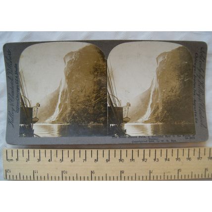 Stereoscopic Card The Seven Sisters Falls, Norway