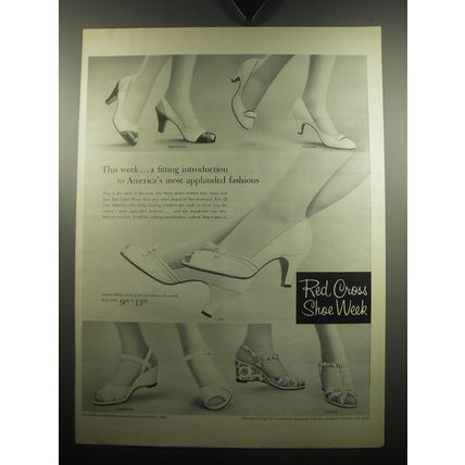 1957 Red Cross Shoes Ad - America's most Applauded Fashions
