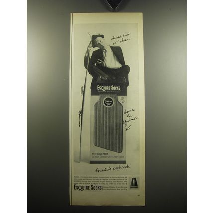 1957 Esquire Socks Ad - Slowed-down Skier