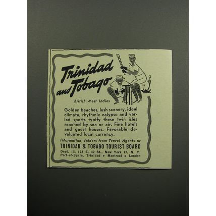 1956 Trinidad & Tobago Tourist Board Advertisement - Cricket