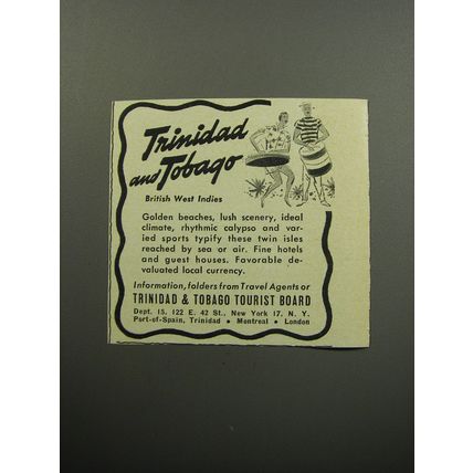 1956 Trinidad & Tobago Tourist Board Ad