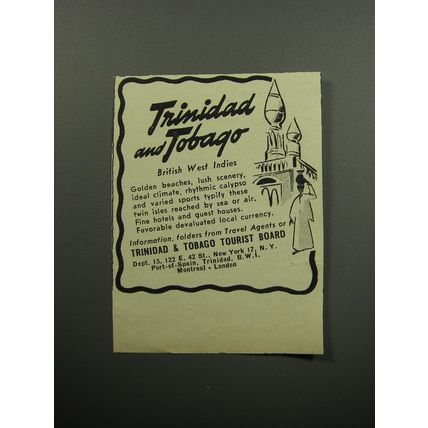 1956 Trinidad & Tobago Tourist Board Advertisement