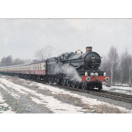 Nunney Castle Locomotive No 5029 Great Western Railway Postcard unused VGC