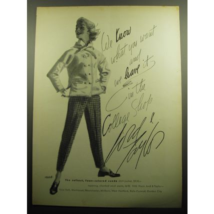 1958 Lord & Taylor Fashion Ad - We know what you want and we have it