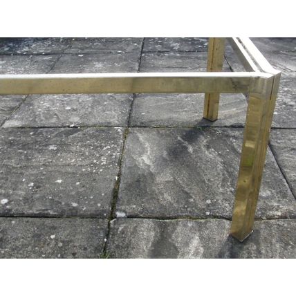 Large Metal Frame Coffee Table for Repair (Rusty) Brass Effect Glass Top modern