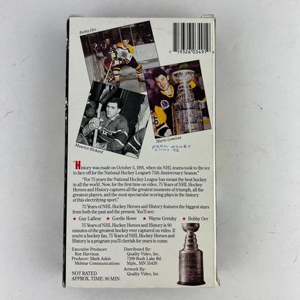 75 Years of NHL Hockey Heroes & History VHS Video Tape
