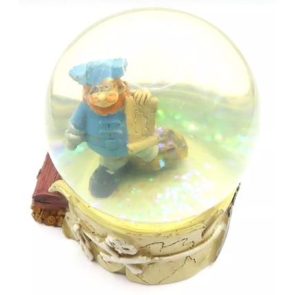 Pirate Snow Globe with Blue Coat and Treasure Map 8.5 CM Shabby Chic Gift