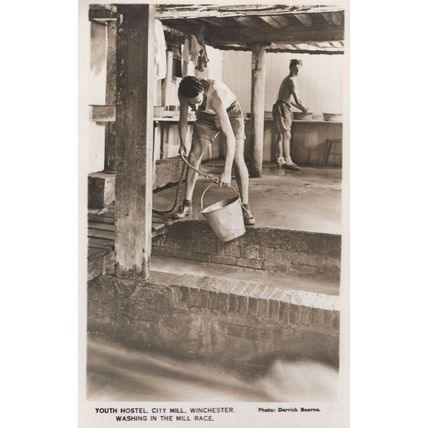 Washing In Mill Race Winchester Youth Hostel City Old RPC Postcard