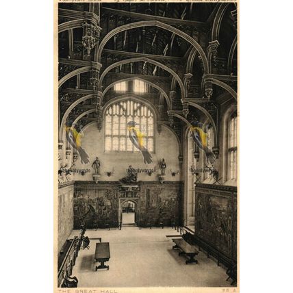 Great Hall, Court, Hampton Court Palace, Surrey, Walter Bourke Postcard