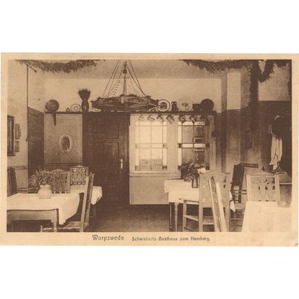 AK Worpswede Gasthaus Restaurant Dining Room Antique German Postcard