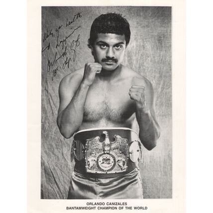 Orlando Canizales Boxer Bantamweight Champion 10x8 Hand Signed Photo