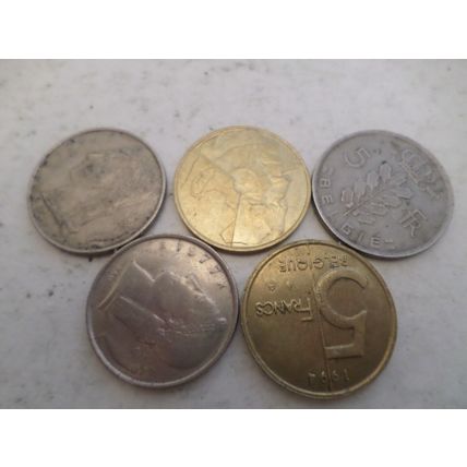 Belgium - 20 differently dated - 5 franc coins