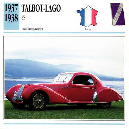 Collectors Club card. Classic Cars. Talbot-Lago SS