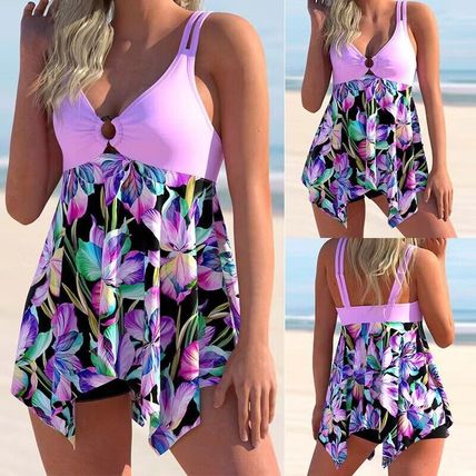 2PCS Ladies Tankini Swimsuit Set Swim Dress Boyshorts Swimwear Swimming Costume