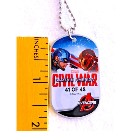 Marvel Captain America Civil War #41 Rocketman Dog Tag Necklace Reflective NEW!