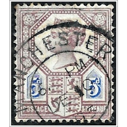 1887-1892 Queen Victoria Jubilee - 5d violet/blue (as picture) C2-5
