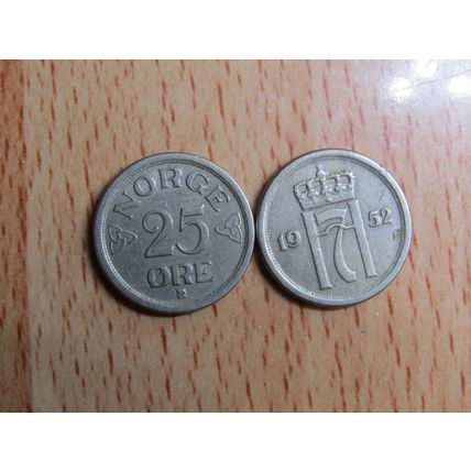 Norway 1952 25 Ore Coin