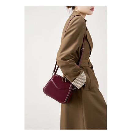 Genuine Leather Women Shoulder Bag Red