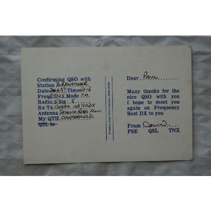 1987 QSL Card Gloucestershire Rebels - Golf Romeo