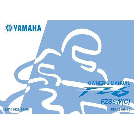 YAMAHA FZS6W(C) OWNERS MANUAL MOTORCYCLE 106 PAGES IN ENGLISH