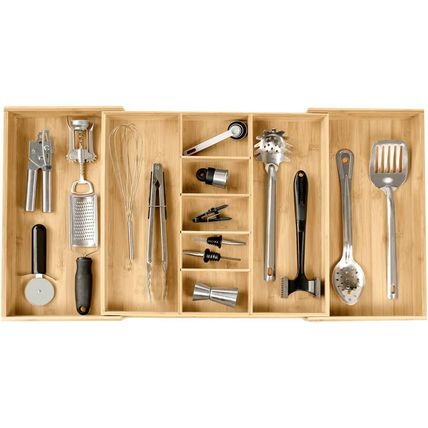 Adjustable Kitchen Drawer Organizer for Utensils and Junk, Food-Safe Contract Gr