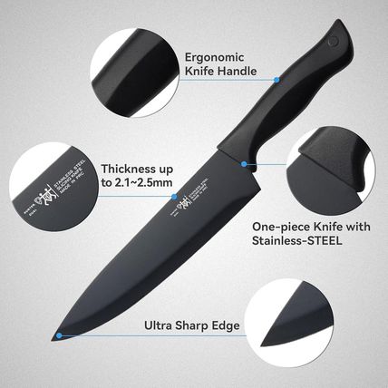 Knife Set, HUNTER.DUAL 15 Pcs Kitchen Knife Set with Block Self Sharpening, Dish